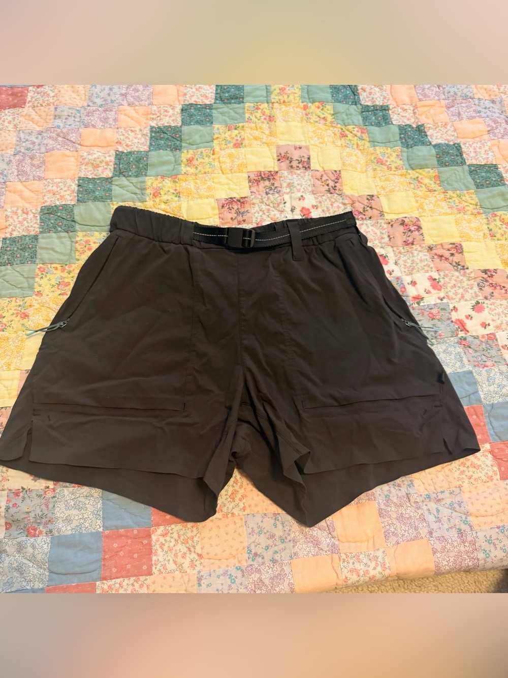 lululemon athletica Lab Black Athletic Shorts with Integrated Belt